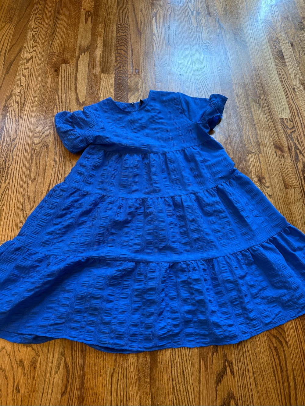 Ladies’' Textured Tiered Dress in Royal Blue